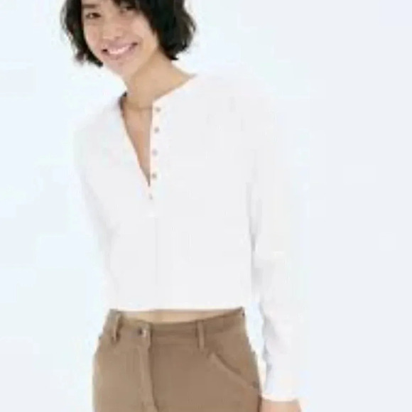 Aritzia Tops - Wilfred Free Mavis T-Shirt Ribbed long-sleeve henley  S